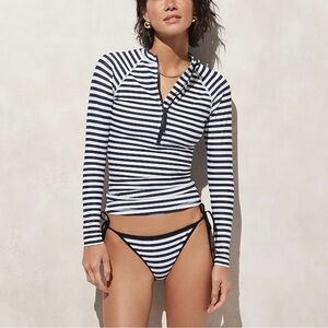 J. Crew rash guard striped swim top